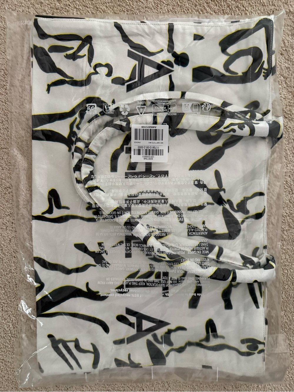 Athleta Canvas Graphic Tote Bag - Black & White - Picture 2 of 6